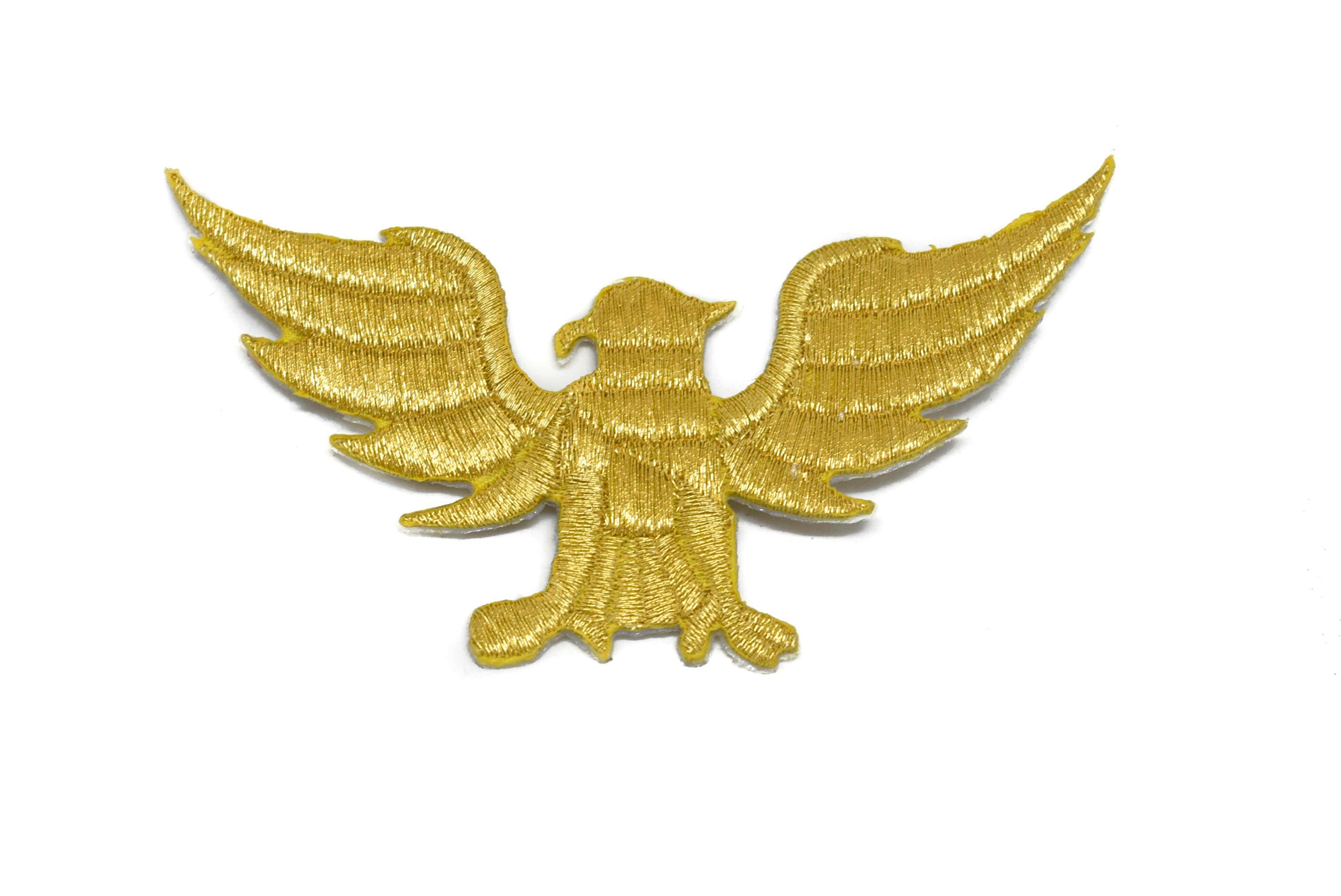 Embroidered Gold Eagle Iron-On Patch