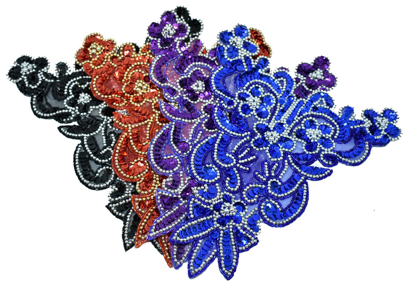 Radiant heart Large sequin patch - Mexicain bead applique - Casa Frida