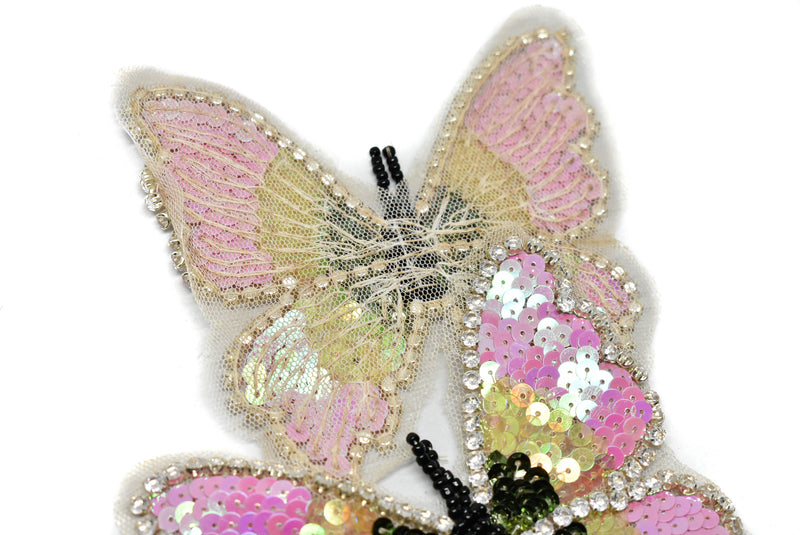 Beaded Sequin Radiant Rhinestone Butterfly Applique/Patch - Trims By The  Yard